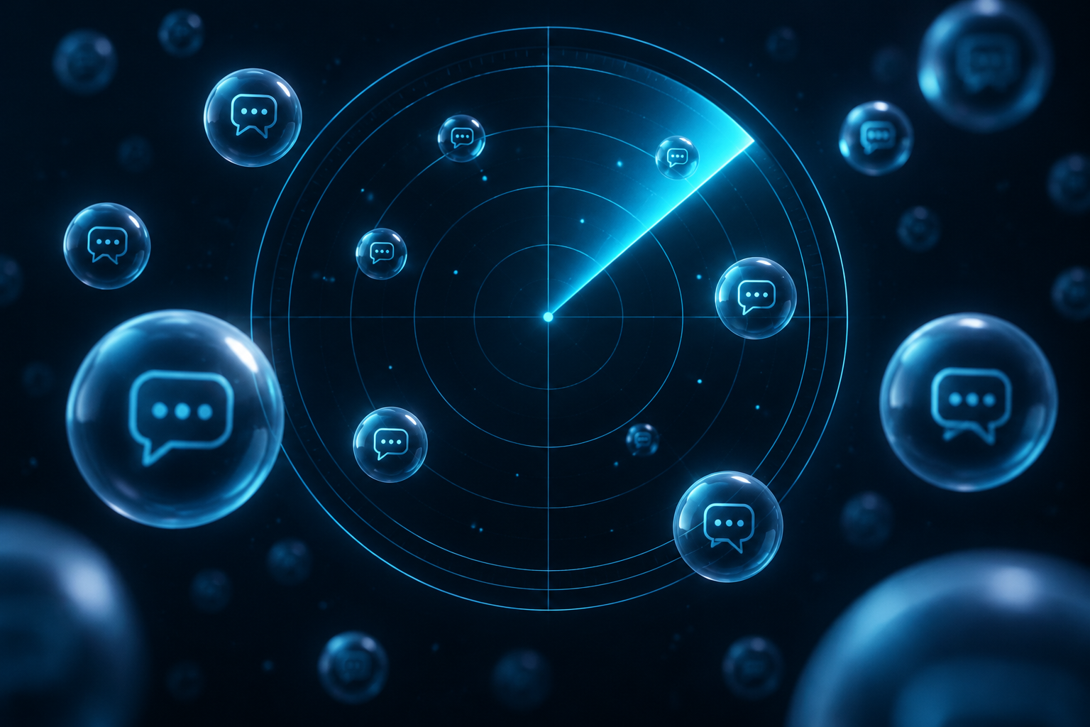 Illustration: radar tracking AI assistant mentions